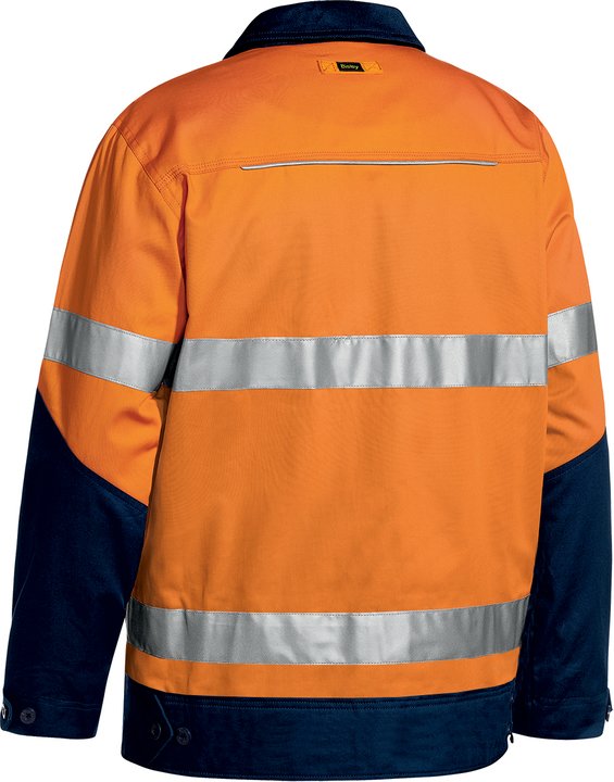 BJ6917T - Bisley - Hi-Vis Taped Drill Jacket with Liquid Repellent Finish