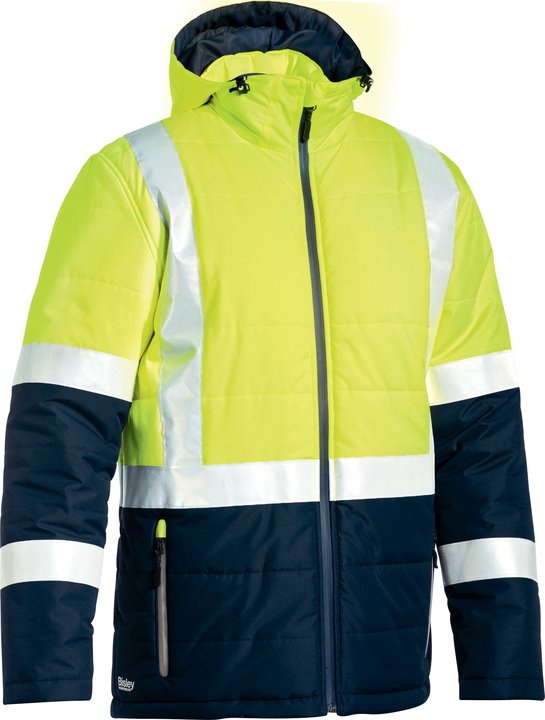 BJ6929HT - Bisley - Taped Two Tone Hi Vis Puffer Jacket