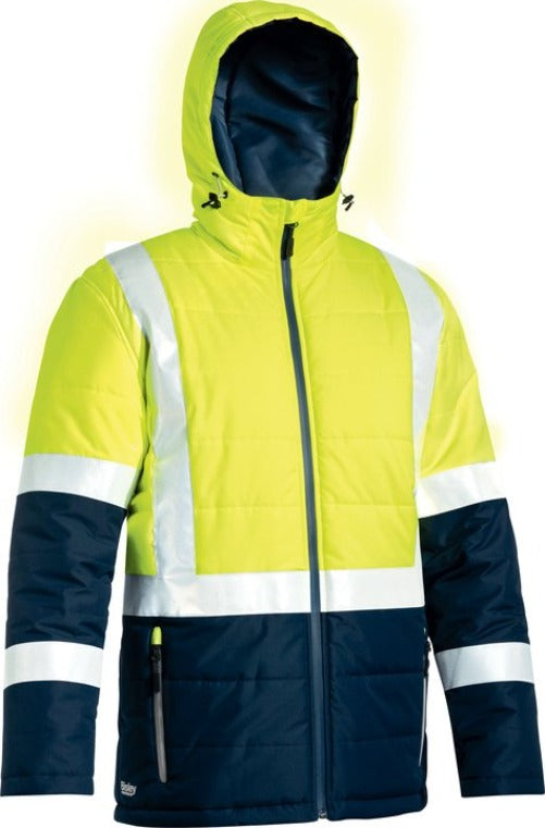 BJ6929HT - Bisley - Taped Two Tone Hi Vis Puffer Jacket