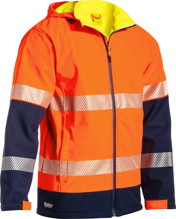 BJ6934T - Bisley Bonded Ripstop Waterproof Hi-Vis Softshell Jacket