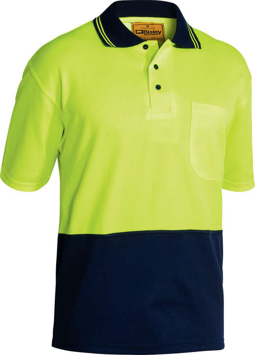 Bisley - Two Tone Hi-Vis Polo Short sleeve - Cotton face inner - BK1234