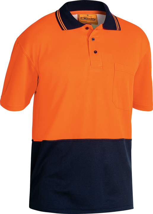 Bisley - Two Tone Hi-Vis Polo Short sleeve - Cotton face inner - BK1234