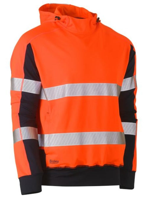 BK6815T - Bisley - Hi-Viz Taped Tone Stretch Hoodie (Day & NIGHT) 250g