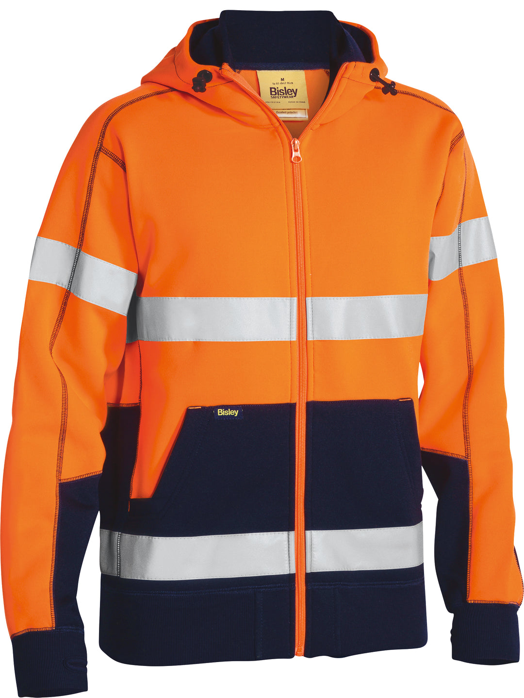 BK6819T - Bisley - Hi-Viz Taped Full Zip Hoodie (Day & NIGHT) 300g