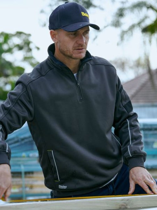 BK6924 - Bisley - 1/4 zip Premium Work Sweatshirt - with Sherpa FLEECE Lining - 570g