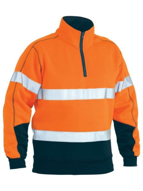 BK6989T -Bisley - Hi-Vis 1/4 zip Taped Sweatshirt - 300g (Day/Night)