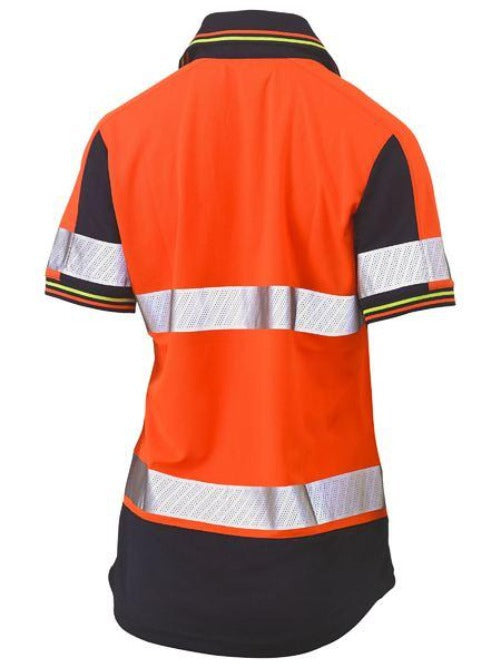 Bisley - Hi-Vis Women's Taped Two Tone V-neck Polo - short sleeve - BKL1225T