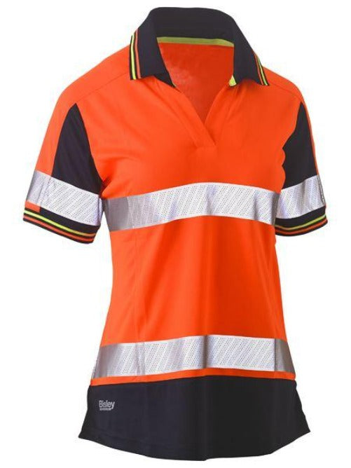 Bisley - Hi-Vis Women's Taped Two Tone V-neck Polo - short sleeve - BKL1225T