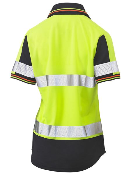 BKL1225T - Bisley - Hi-Vis Women's Taped Two Tone V-Neck Polo - Short Sleeve