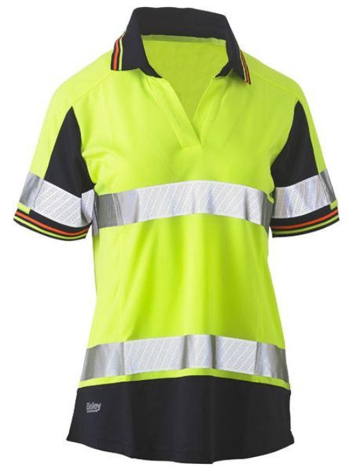 Bisley - Hi-Vis Women's Taped Two Tone V-neck Polo - short sleeve - BKL1225T