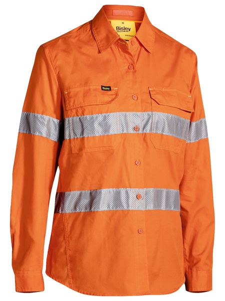 BL6416T - Bisley - Women's x Airflow™ Taped Hi Vis Ripstop Shirt