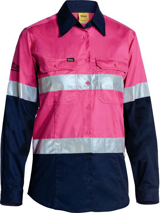 Bisley BL6896 Ladies Hi-Vis Cool Lightweight Drill Shirt long sleeve