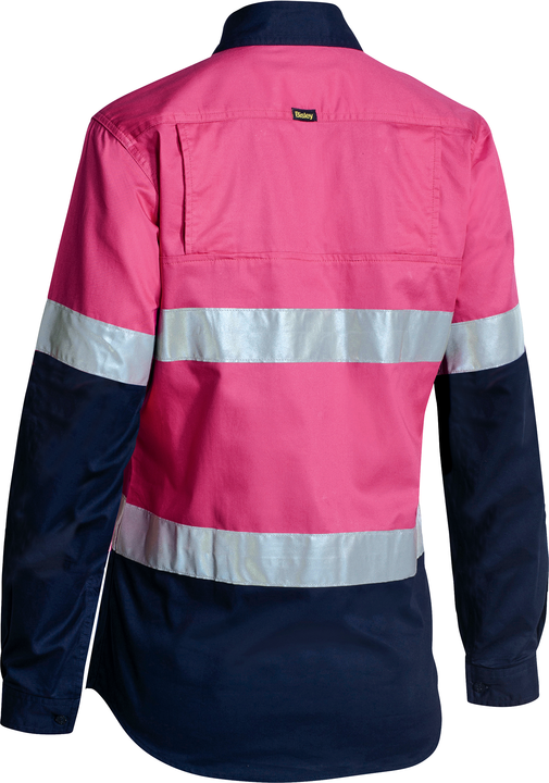 Bisley BL6896 Ladies Hi-Vis Cool Lightweight Drill Shirt long sleeve