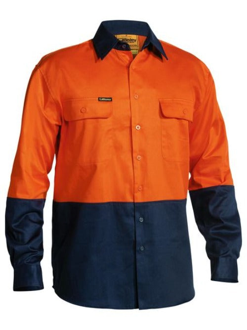 BS6267 - Bisley - Hi-Vis Two Tone Drill Shirt 190g Long Sleeve 