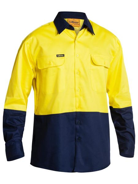 BS6267 - Bisley - Hi-Vis Two Tone Drill Shirt 190g Long Sleeve 