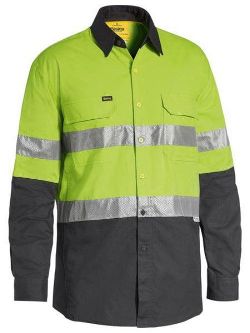 BS6415T - Bisley - Taped Airflow™ Hi Vis Ripstop Cotton Shirt - Long sleeve