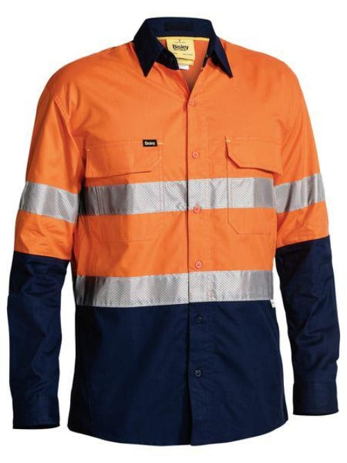 BS6415T - Bisley - Taped Airflow™ Hi Vis Ripstop Cotton Shirt - Long sleeve