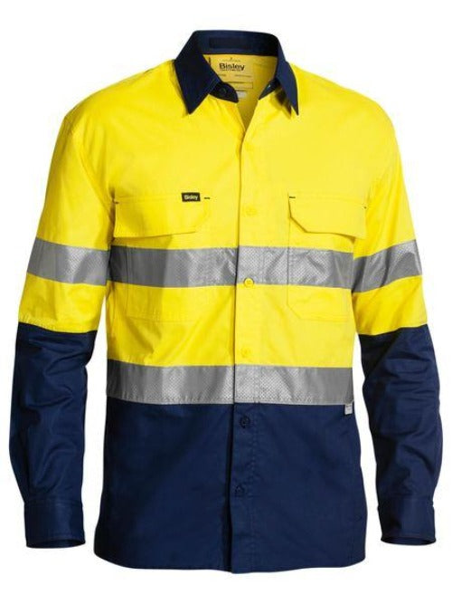 BS6415T - Bisley - Taped Airflow™ Hi Vis Ripstop Cotton Shirt - Long sleeve