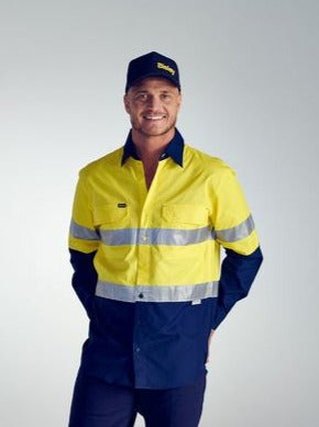 BS6415T - Bisley - Taped Airflow™ Hi Vis Ripstop Cotton Shirt - Long sleeve