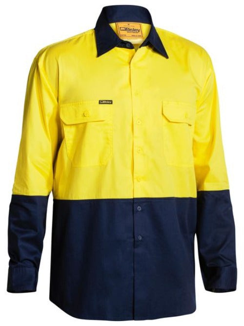 BS6895 - Bisley - Hi-Vis Cool lightweight 155g Long Sleeve Drill Shirt