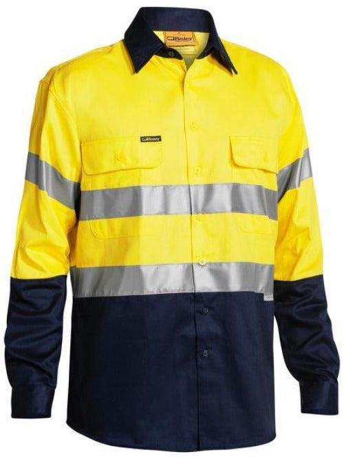 BT6456 - Bisley - Taped Hi Vis Two Tone Drill Shirt - Long sleeve - 190gsm