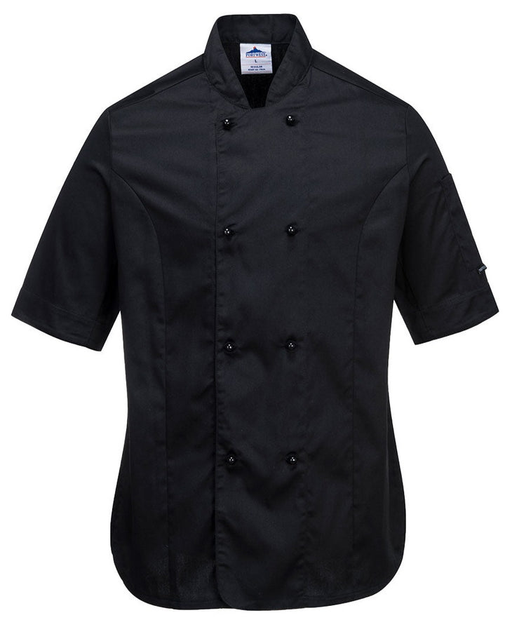 C737 - Portwest - Rachel Ladies Chefs Jacket Short Sleeve