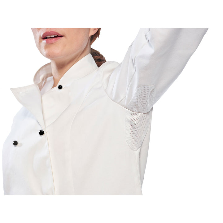 C837 - Portwest - Rachel Ladies Chefs Jacket Long Sleeve