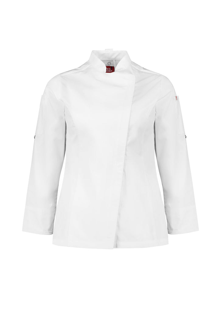 CH330LL - Biz Collection - Alfresco Womens Long Sleeve Chef Jacket | White