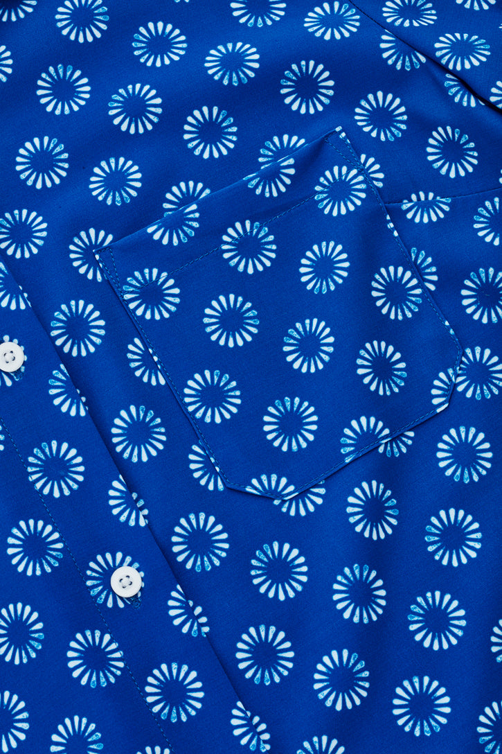CS948LS - Biz Care - Womens Florence Daisy Print Short Sleeve Shirt