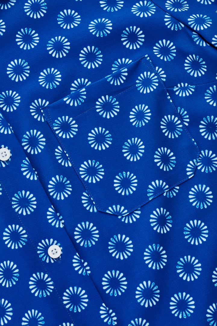 CS948LS - Biz Care - Womens Florence Daisy Print Short Sleeve Shirt