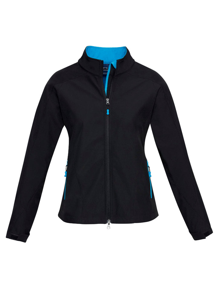 J307L - Biz Care - Geneva Womens Jacket | Black/Cyan