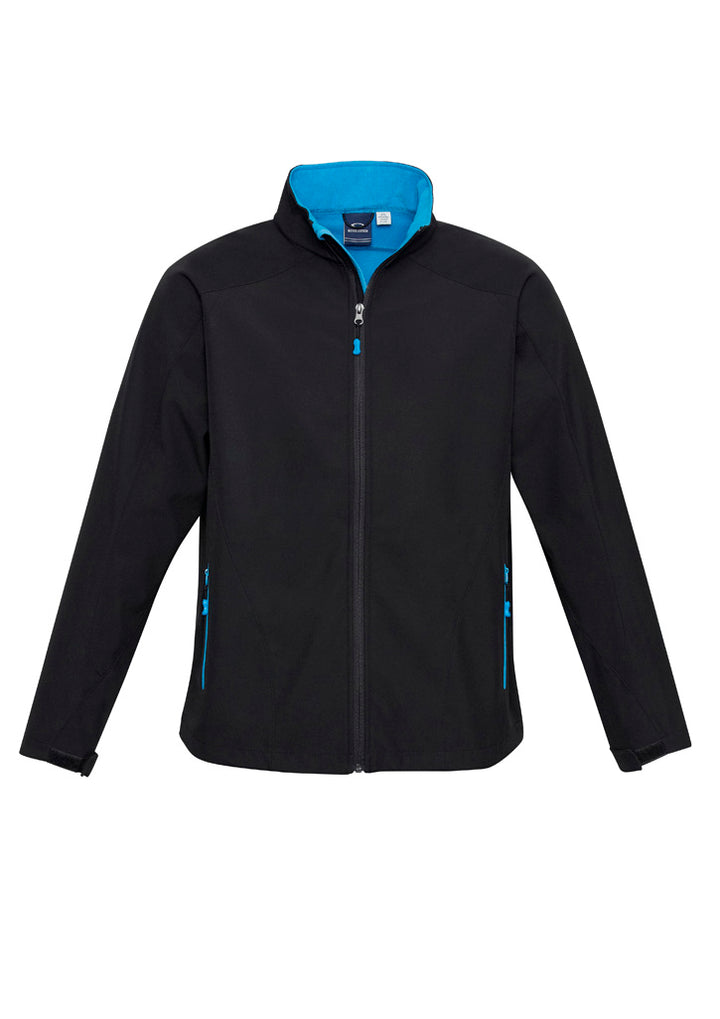 J307M - Biz Care - Geneva Mens Jacket | Black/Cyan