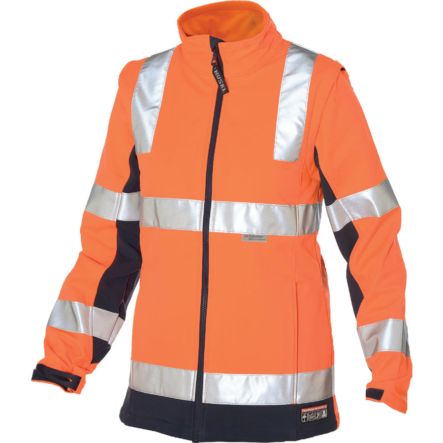 K7003 |  Ladies Hi-Viz Softshell Jacket - 2 in 1 converts to Vest