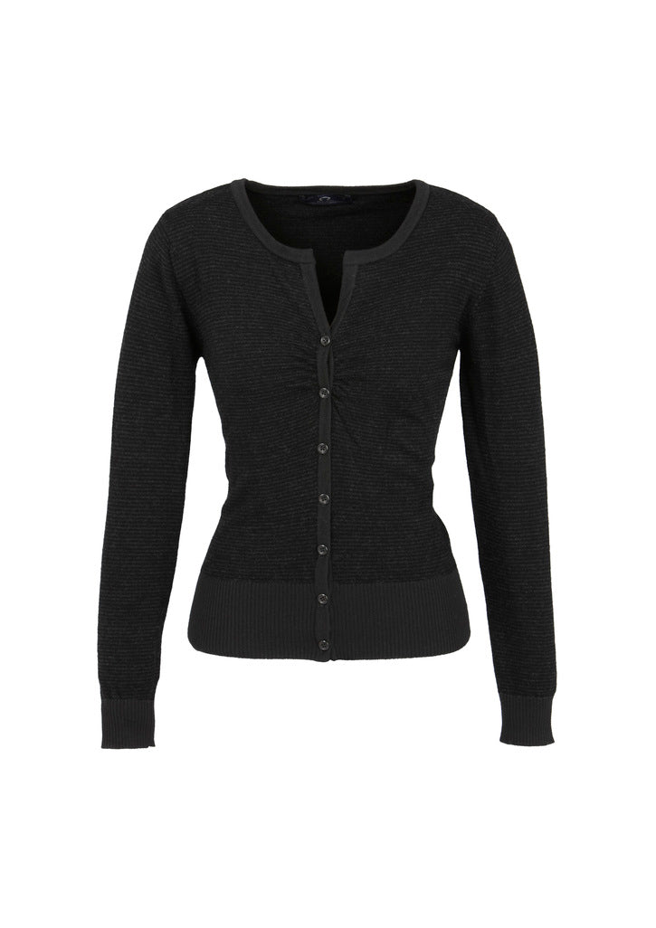 LC131LL - Biz Collection - Womens Origin Merino Cardigan | Black/Charcoal