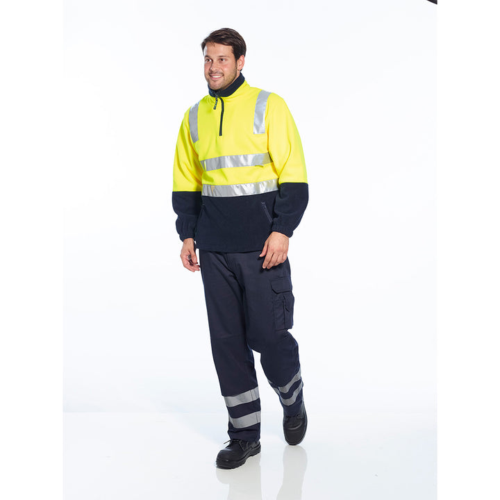 MF215 - Prime Mover - Hi-Vis Two Tone Taped Polar Fleece 1/4 Zip (Day & NIGHT)
