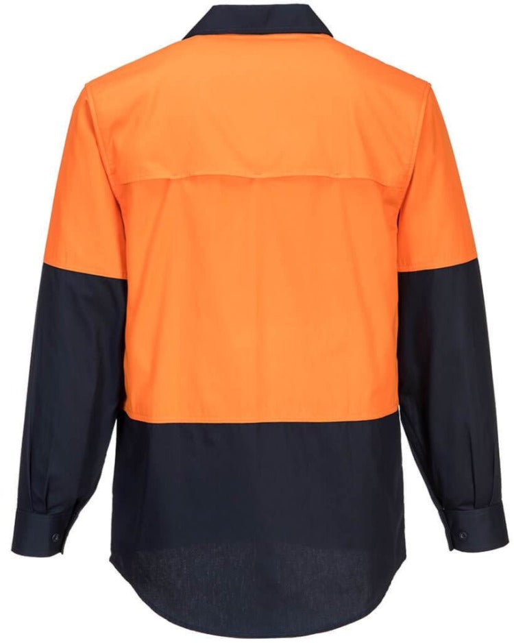 MS801 Prime Mover Hi-Viz Lightweight 155 Long sleeve two tone drill shirt