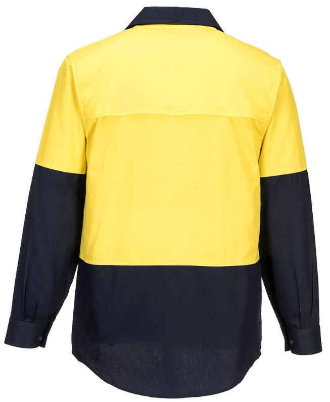 MS801 Prime Mover Hi-Viz Lightweight 155 Long sleeve two tone drill shirt