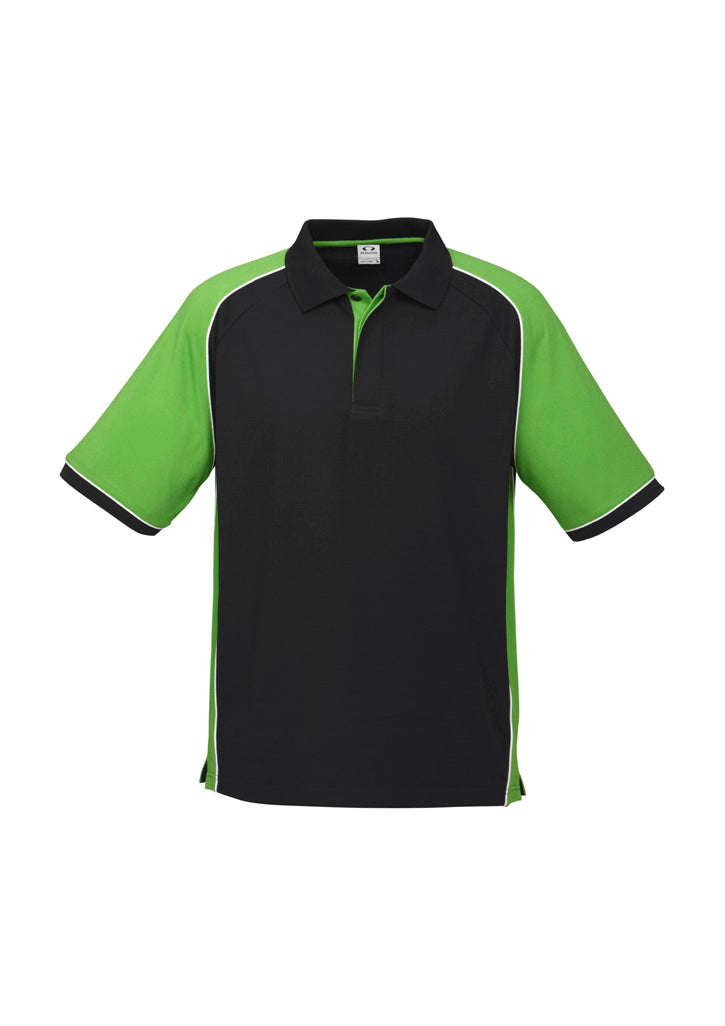 P10112 - Biz Collection - Mens Nitro Short Sleeve Polo | Black/Green/White