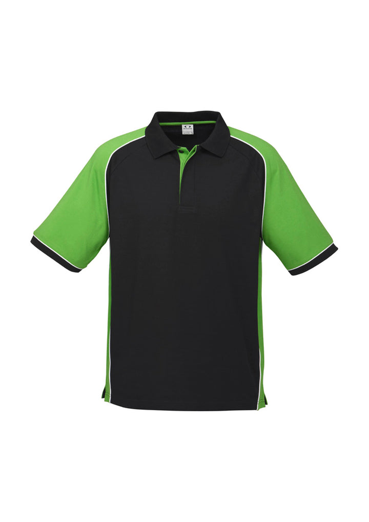 P10112 - Biz Collection - Mens Nitro Short Sleeve Polo | Black/Green/White