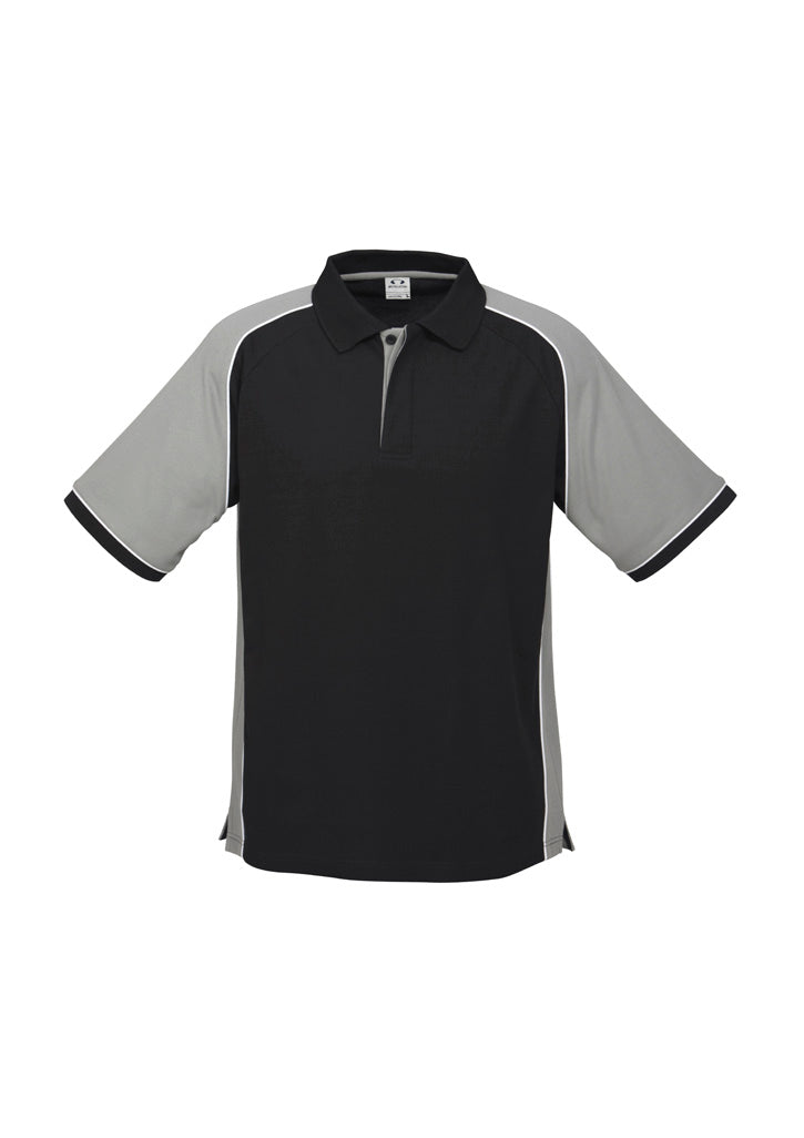 P10112 - Biz Collection - Mens Nitro Short Sleeve Polo | Black/Grey/White