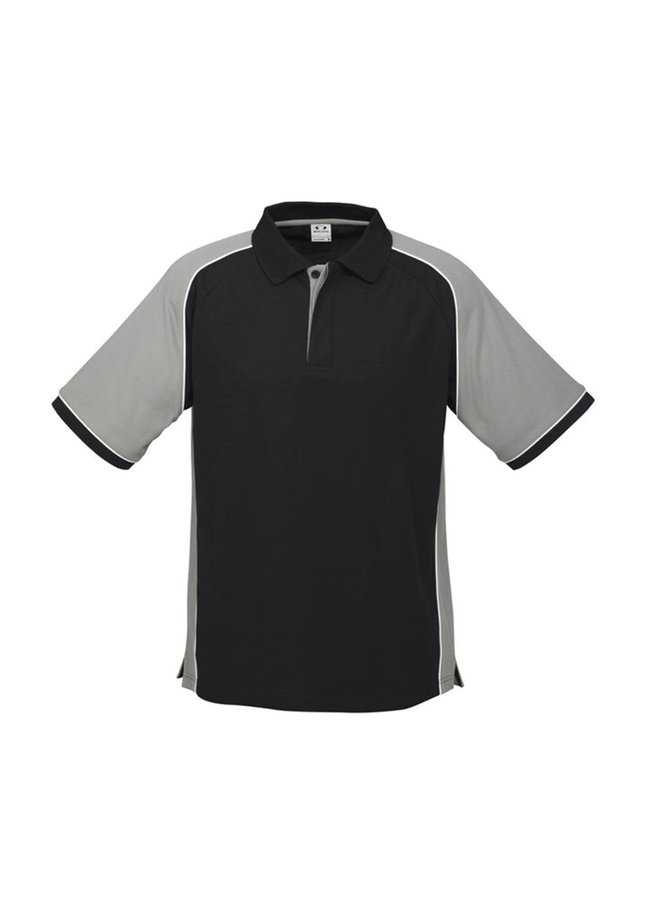P10112 - Biz Collection - Mens Nitro Short Sleeve Polo | Black/Grey/White