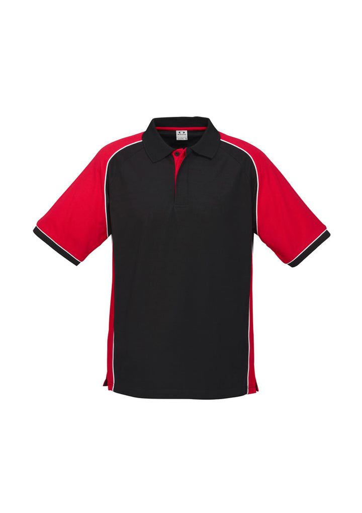 P10112 - Biz Collection - Mens Nitro Short Sleeve Polo | Black/Red/White