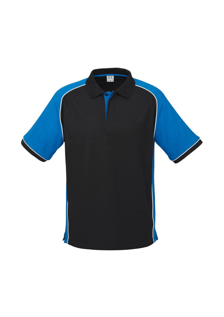 P10112 - Biz Collection - Mens Nitro Short Sleeve Polo | Black/Royal/White