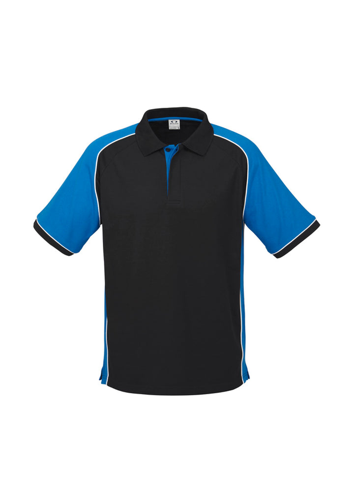 P10112 - Biz Collection - Mens Nitro Short Sleeve Polo | Black/Royal/White