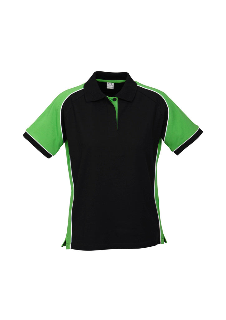 P10122 - Biz Collection - Womens Nitro Short Sleeve Polo | Black/Green/White