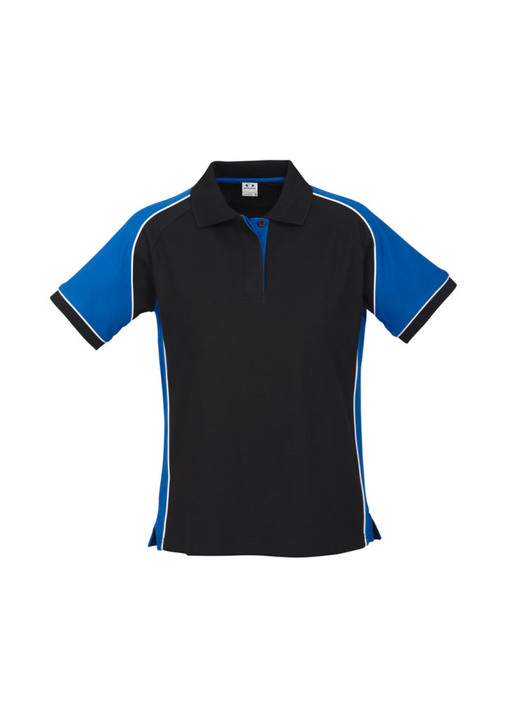 P10122 - Biz Collection - Womens Nitro Short Sleeve Polo | Black/Royal/White