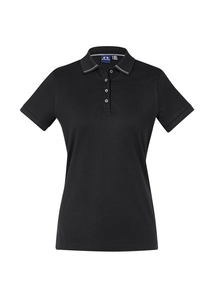 P106LS - Biz Collection - Ladies Aston Polo | Black/Silver Grey
