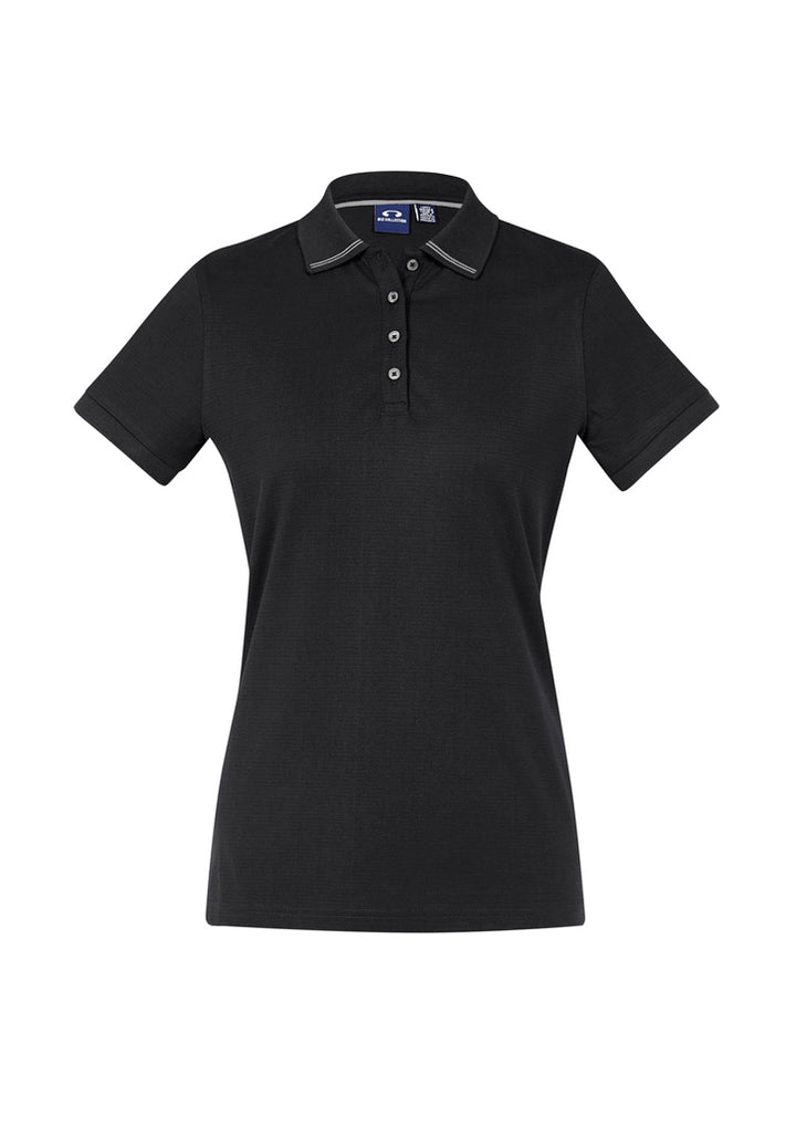 P106LS - Biz Collection - Ladies Aston Polo | Black/Silver Grey