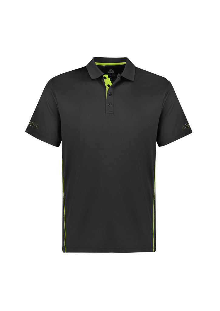 P200MS - Biz Collection - Balance Mens Polo | Grey/Fluoro Lime