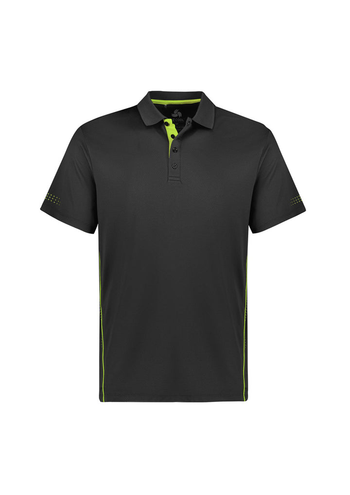 P200MS - Biz Collection - Balance Mens Polo | Grey/Fluoro Lime